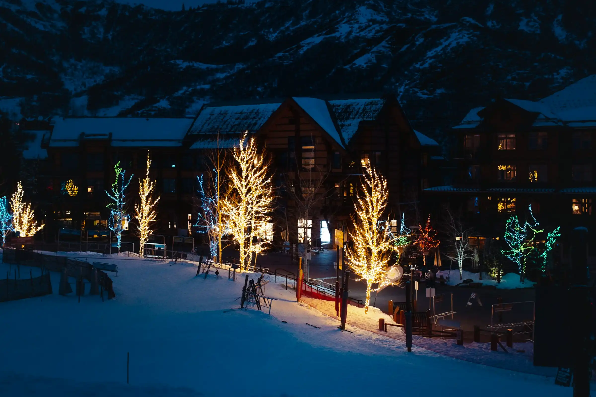 A photo from Vail Village at night